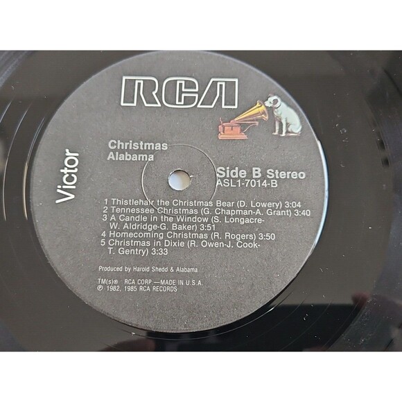 ALABAMA CHRISTMAS LP 1985 RCA ASL1-7014 EMBOSSED COVER Shrink Hyp Sticker VG+ - Picture 9 of 9